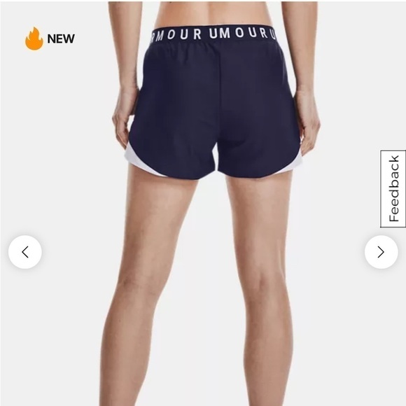 Women’s Under Armour Navy & Grey Loose Running Play Up Shorts - Picture 2 of 6